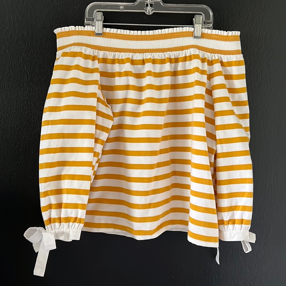 J. Crew Off the Shoulder Striped Top